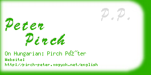 peter pirch business card